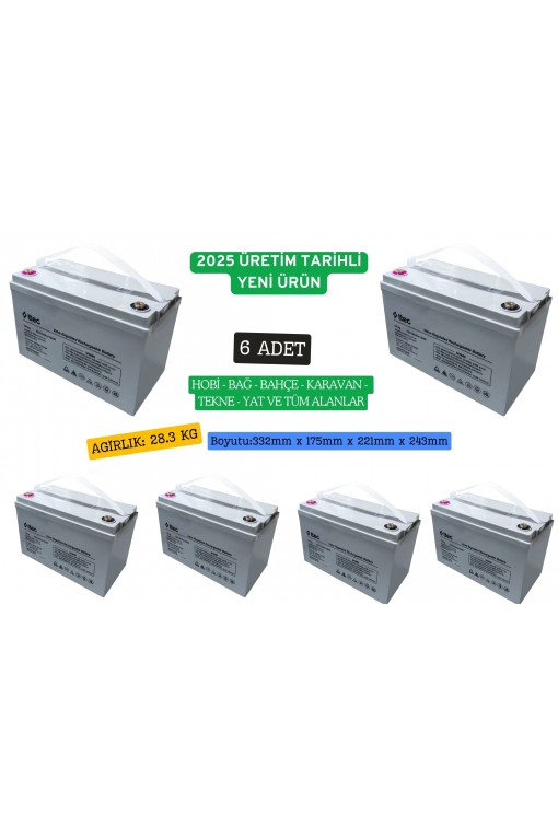 ttec 12V 100Ah Jel Akü 6 Adet ttec 12V 100Ah Jel Akü 6 Adet